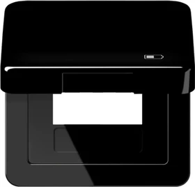 Jung Serie CD Klappdeckel Thermoplast mit Symbol "Charger", schwarz