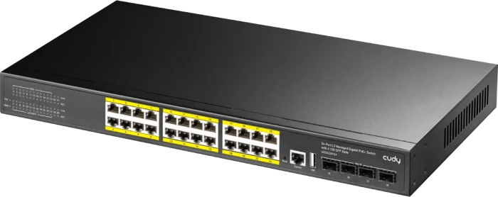 Cudy GS20 Rackmount Gigabit Managed Switch, 24x RJ-45, 4x SFP+, 400W PoE+