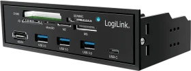 LogiLink Multifunktions-Frontpanel, Multi-Slot-Cardreader, USB 3.0 19-Pin Stecksockel [Stecker] (UA0341)