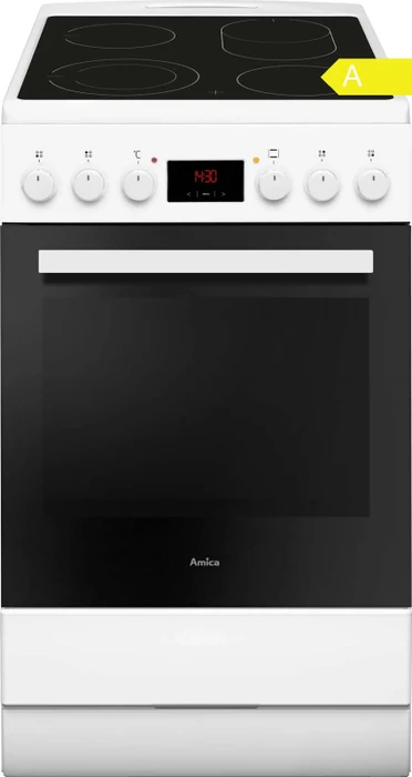 Amica SHC 903 001 W Elektroherd mit Glaskeramik-Kochfeld