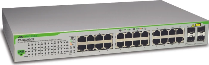 Allied Telesis GS950 Desktop Gigabit Smart Switch, 20x RJ-45, 4x RJ-45/SFP