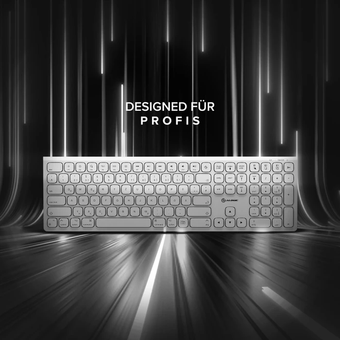 Alogic Echelon USB-C Rechargeable Wireless Keyboard for macOS, weiß, USB/Bluetooth, DE