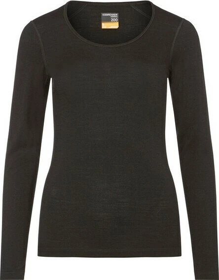 Icebreaker Merino 200 Oasis Scoop Funktionsshirt langarm schwarz (Damen)