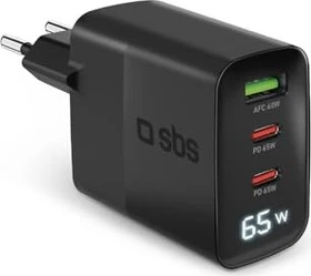 SBS Mobile 65W LCD Wall Charger schwarz