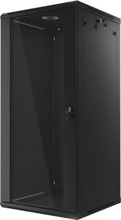 Lanberg 19" Wandschrank 42HE, hängend, Flat Pack, Glastür, IP20, RAL 9004, 600mm tief