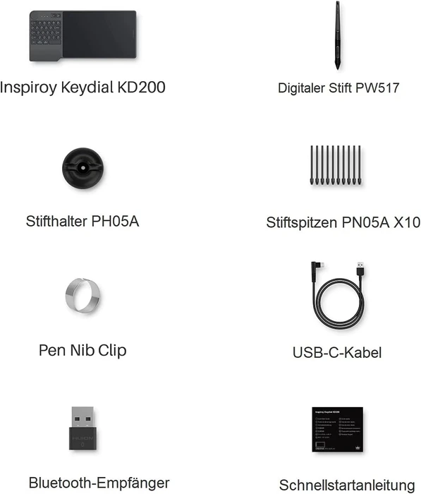 Huion Inspiroy Keydial KD200, Metal Grey