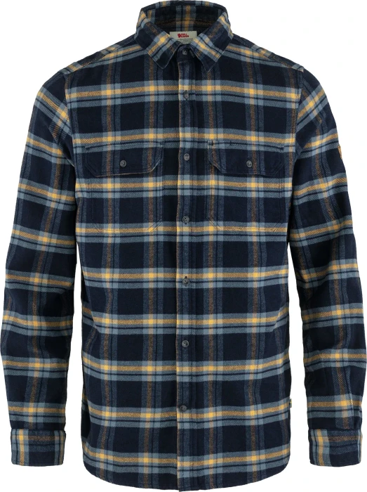 Fjällräven Övik Heavy Flannel Hemd langarm dark navy/buckwheat brown (Herren)