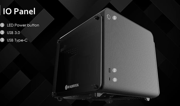 Raijintek Metis Evo TGS, weiß/schwarz, Glasfenster, Mini-ITX