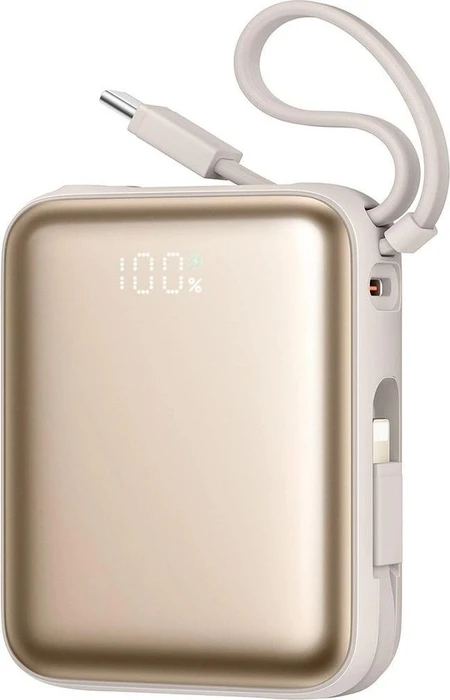 Joyroom Powerbank Mini mit USB-C- & Lightning-Kabel 10000mAh 22.5W titanium