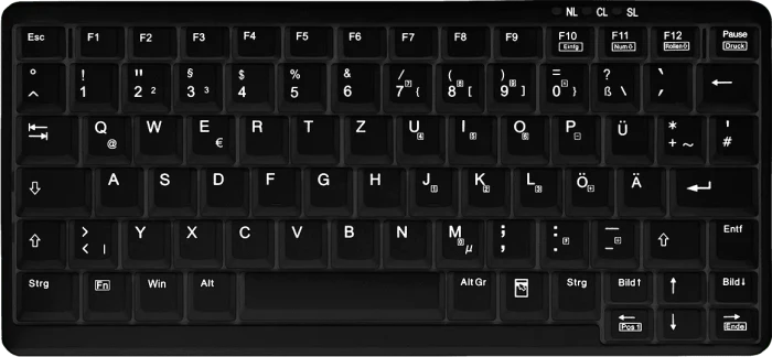 Contour Design Active Key kompakte Mini-Tastatur im Notebook-Design, hellgrau, PS/2, US