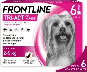 Frontline TRI-ACT für Hunde 5-10kg Lösung zum Auftropfen Einzeldosispipetten, 6 Stück