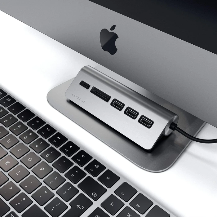 Satechi USB-C Combo Hub, Space Gray, USB-C 3.0 [Stecker]