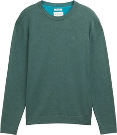 Tom Tailor Basic Baumwolle Strickpullover green dust melange (Herren)