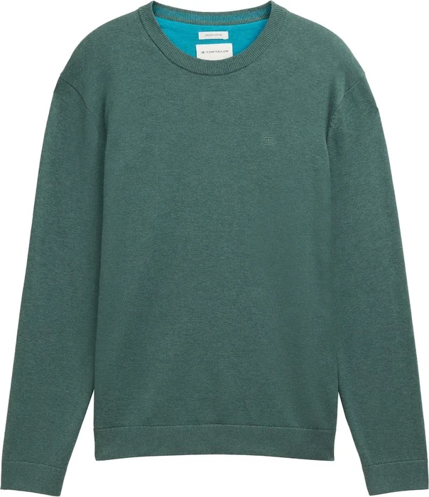 Tom Tailor Basic Baumwolle Strickpullover green dust melange (Herren)