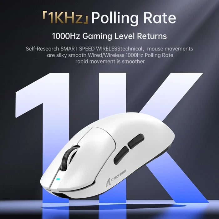 Attack Shark X8 Plus Tri-mode Wireless Gaming Mouse, weiß, USB/Bluetooth