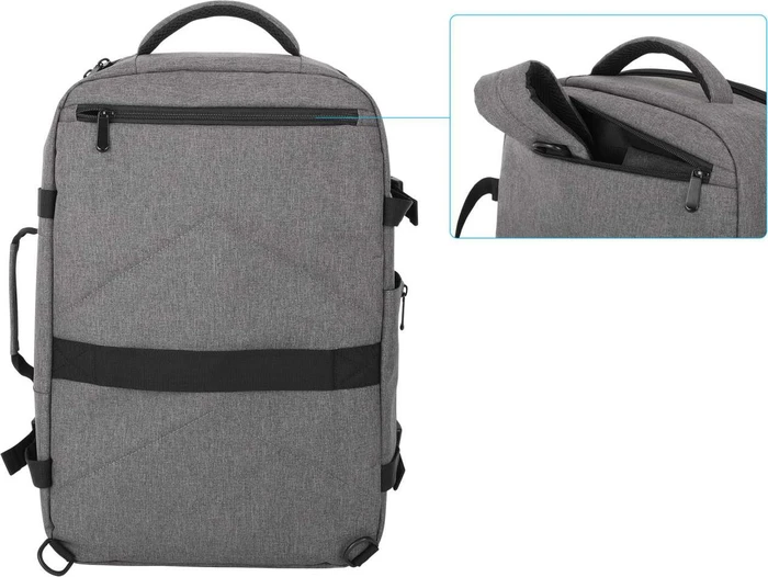 Manhattan Rome 17.3" Laptop-Reiserucksack, grau