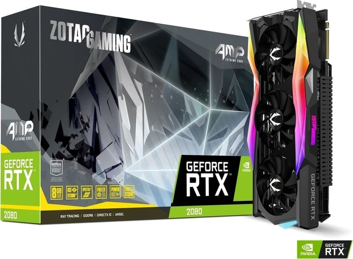 Zotac Gaming GeForce RTX 2080 AMP Extreme Core, 8GB GDDR6, HDMI, USB-C, 3x DP