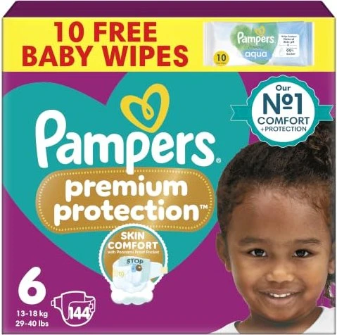 Pampers Premium Protection Gr.6 Einwegwindel, 13+kg, 144 Stück