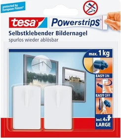 tesa Powerstrips Bilder-Nagel weiß, 2 Stück