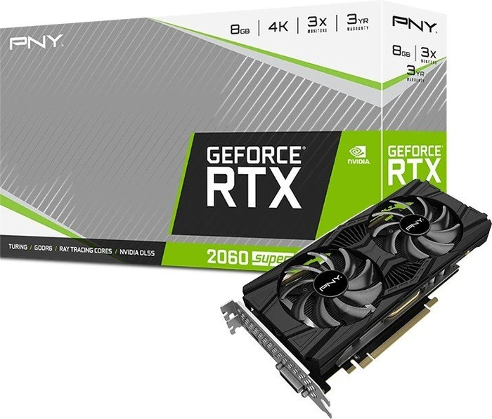 PNY GeForce RTX 2060 SUPER Dual Fan, 8GB GDDR6, DVI, HDMI, DP