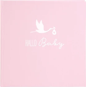 Goldbuch Buch Fotoalbum Babyalbum Storch 25x25 rosa