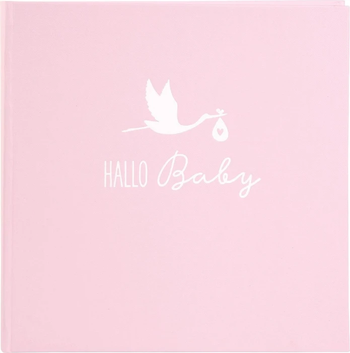Goldbuch Buch Fotoalbum Babyalbum Storch 25x25 rosa