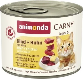 animonda Carny Senior Rind + Huhn mit Käse, 2.40kg (12x 200g)