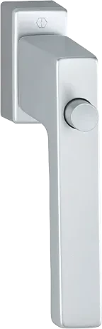Hoppe Toulon 0737SV/U947 Aluminium Fenstergriff mit Druckknopf, selbstsperrend, 32mm Stiftlänge, silber