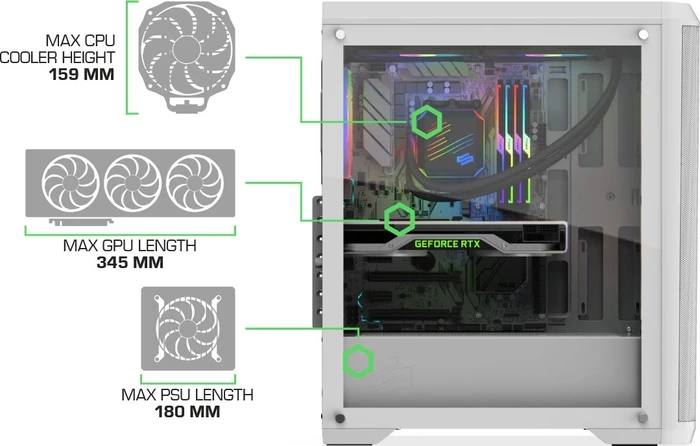 Endorfy SilentiumPC Ventum VT4V Evo TG ARGB White, Glasfenster