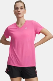 Under Armour Tech V Funktionsshirt kurzarm pink frenzy/prime pink (Damen)