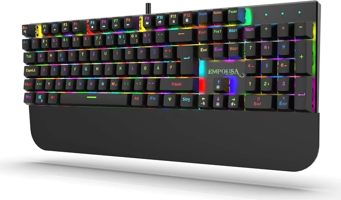 Inca IKG-443 Empousa Mechanical Gaming Tastatur, schwarz, LEDs RGB, RED Switches, USB, DE