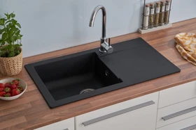 Respekta Denver 780x440mm Einbau Becken reversibel schwarz