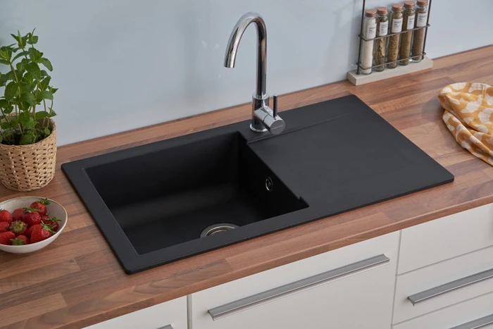 Respekta Denver 780x440mm Einbau Becken reversibel schwarz