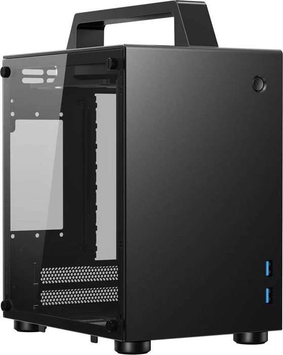 Jonsbo T8, schwarz, Glasfenster, Mini-ITX
