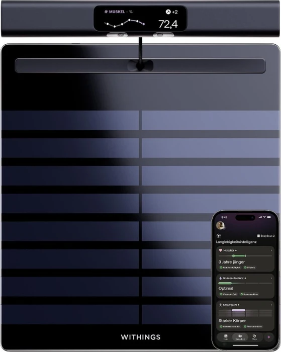 Withings BodyScan 2 digitale Segment-Körperanalysewaage schwarz