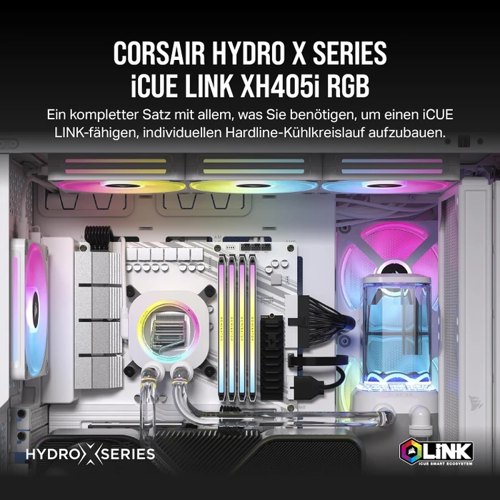 Corsair Hydro X Series iCUE LINK XH405i RGB Pro Custom Cooling Kit, weiß