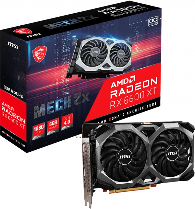 MSI Radeon RX 6600 XT Mech 2X 8G OCV1, 8GB GDDR6, HDMI, 3x DP