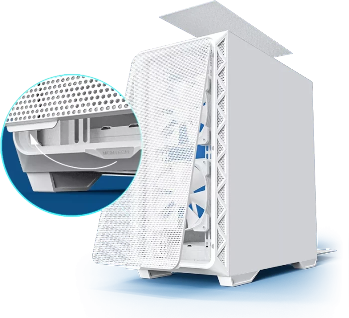 Montech Air 903 Base White, weiß, Glasfenster