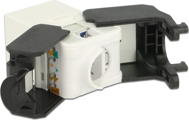 DeLOCK Keystone Modul RJ-45 Buchse via Verlegekabel Cat6a, weiß