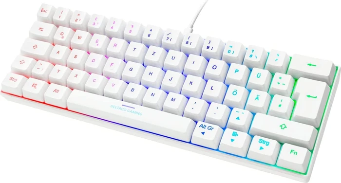 Deltaco Gaming Mini Mechanical 60% Layout, weiß, Content RED, USB, DE