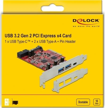 DeLOCK 1x USB-C 3.1, 2x USB-A 3.1, PCIe 3.0 x4