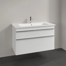 Villeroy & Boch Venticello Waschbeckenunterschrank für Becken mittig 2 Auszüge 953x590x477mm glossy white/chrome