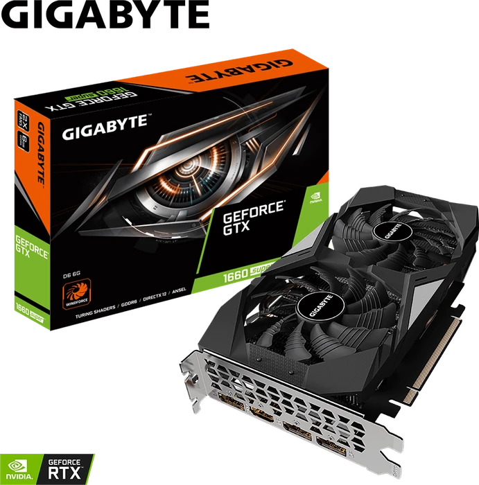 GIGABYTE GeForce GTX 1660 SUPER D6 6G, 6GB GDDR6, HDMI, 3x DP