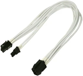 Nanoxia 6/8-Pin PCIe Verlängerung 30cm, sleeved weiß (NXP683EW)