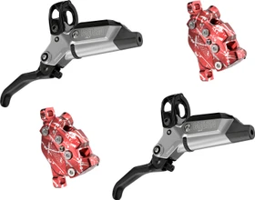 SRAM Maven Ultimate Expert Kit VR+HR Scheibenbremsenset clear anodized/red splash