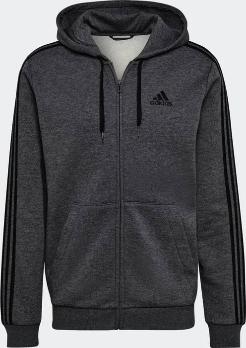 adidas Essentials Fleece 3-Streifen Hoodie dark grey heather (Herren)