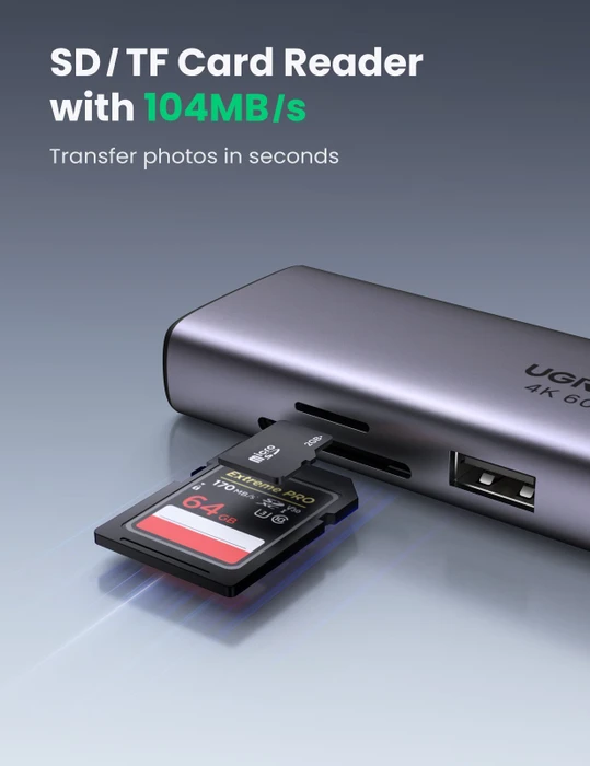 Ugreen 7-in-1 USB-C Hub, USB-C 3.0 [Stecker]