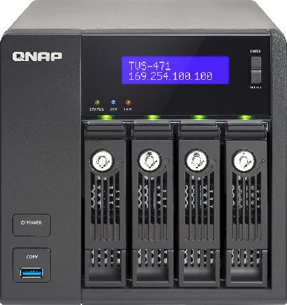 QNAP TVS-471-i3-4G, 4GB RAM, 4x RJ-45 1000Base-T, 3x USB-A 3.0