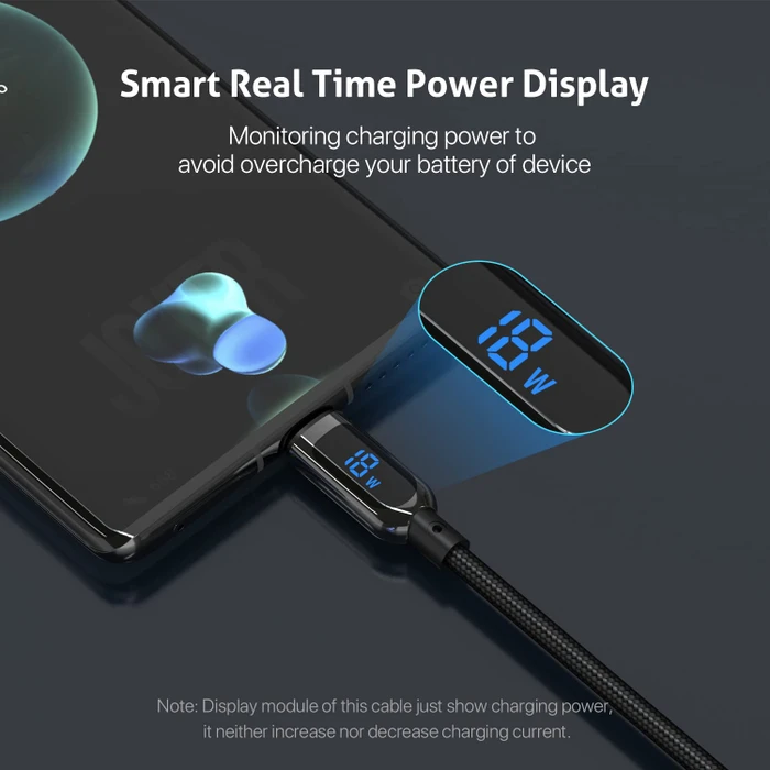 SooPii S10CC, 100W LED Display USB-C to USB-C Cable, 1.20m