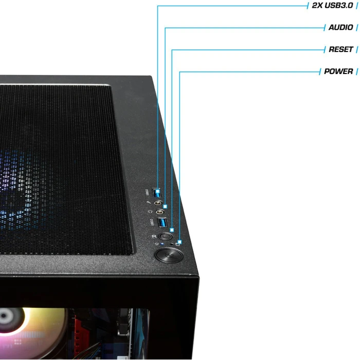 Thermaltake FTW A-Line Air, Black, Ryzen 7 5700X, 16GB RAM, 500GB SSD, GeForce RTX 5060